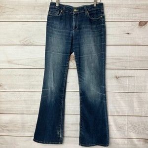 PAIGE Mid Rise Skyline Dark Wash Boot Cut Jeans, Size 30